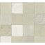 Beige-weiße Fliesen in regelmäßigem Muster.