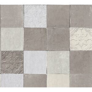 Vliestapete 'New Walls' Fliesenoptik grau 0,53 x 10,05 m