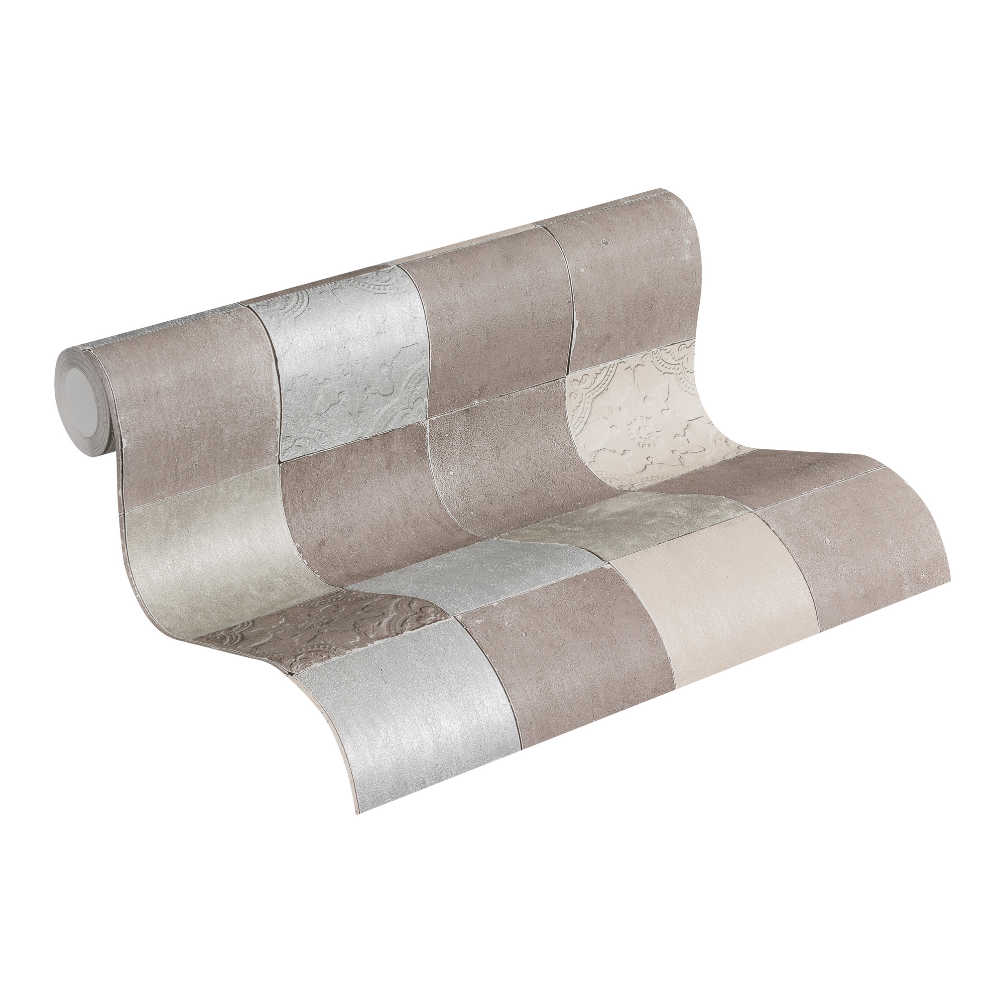 Vliestapete 'New Walls' Fliesenoptik grau 0,53 x 10,05 m