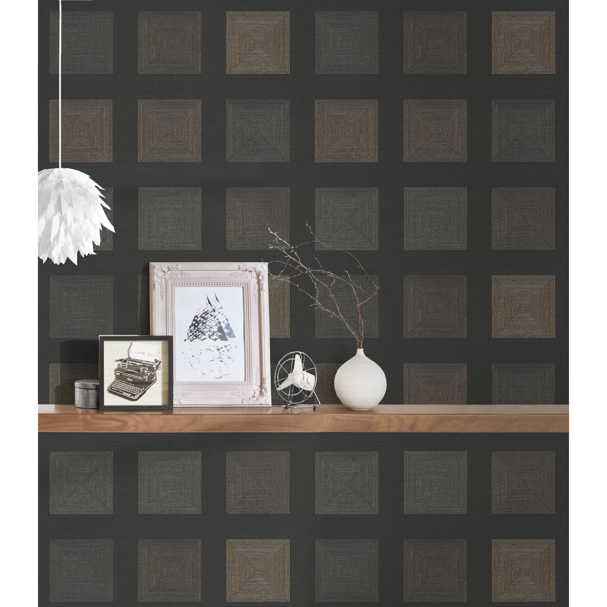Vliestapete 'Ethnic Origin' Geometrisch schwarz 0,53 x 10,05 m
