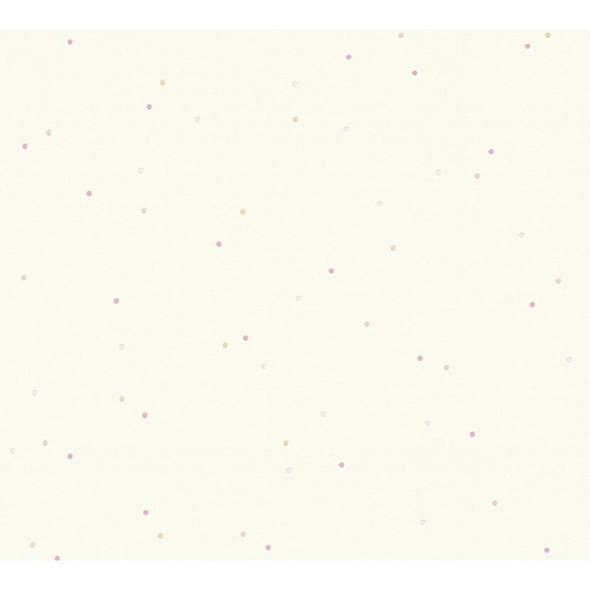 Rosa und beige Punkte auf cremefarbenem Hintergrund.