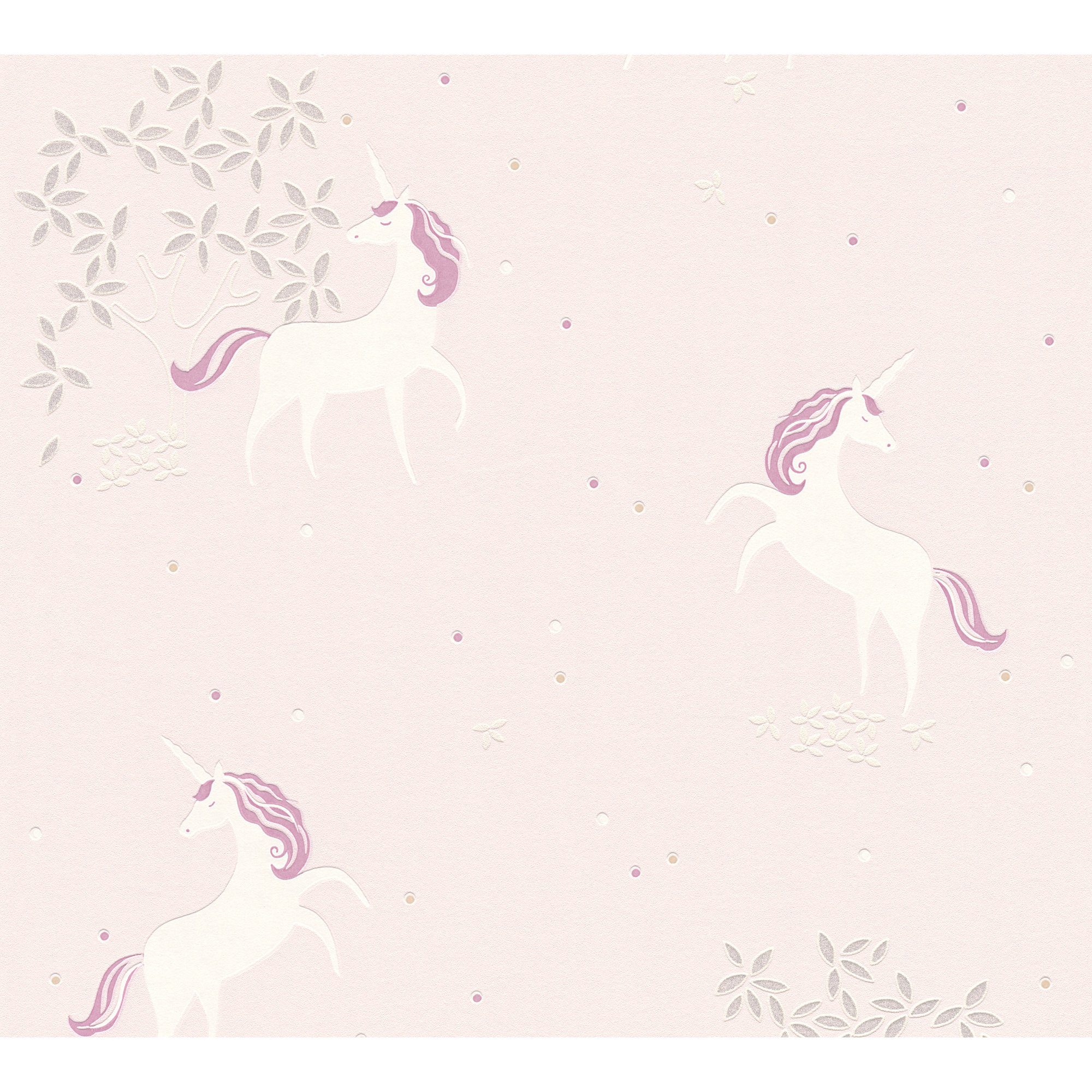 Vliestapete 'Boys & Girls 6' Einhorn rosa 0,53 x 10,05 m