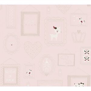 Vliestapete 'Boys & Girls 6' Tiere rosa 0,53 x 10,05 m