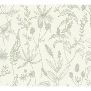 Vliestapete 'Jette 5' Floral grün 0,53 x 10,05 m