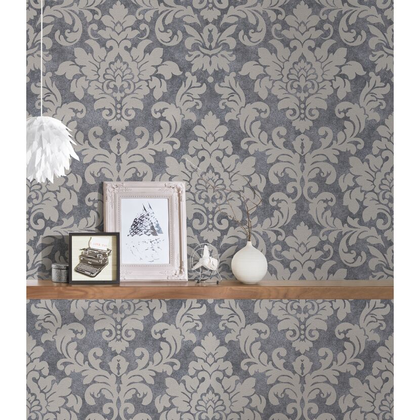 Vliestapete DiamondsMetallic beige/grau
