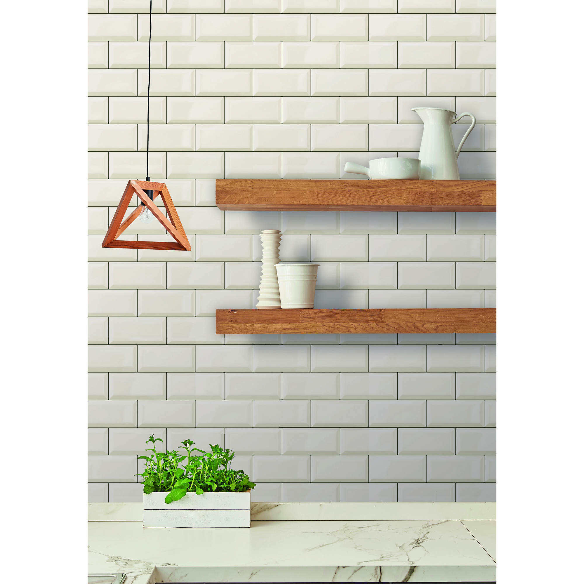 Wandbelag 'Ceramics' subway-tile-weiß 400 x 67,5 cm + product picture