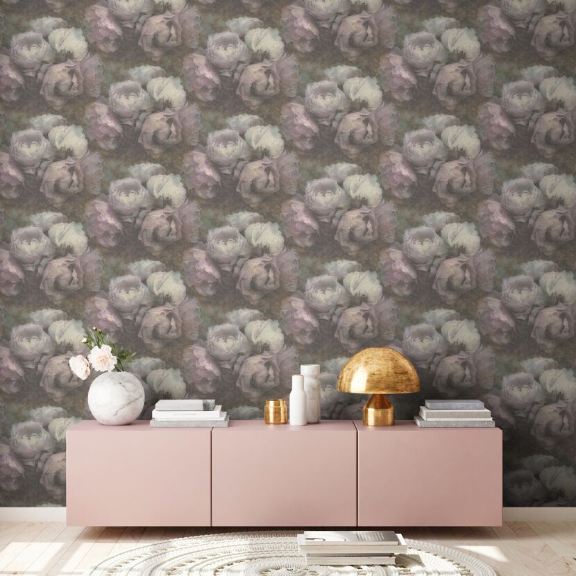 Tapete mit violetten Blumenmuster