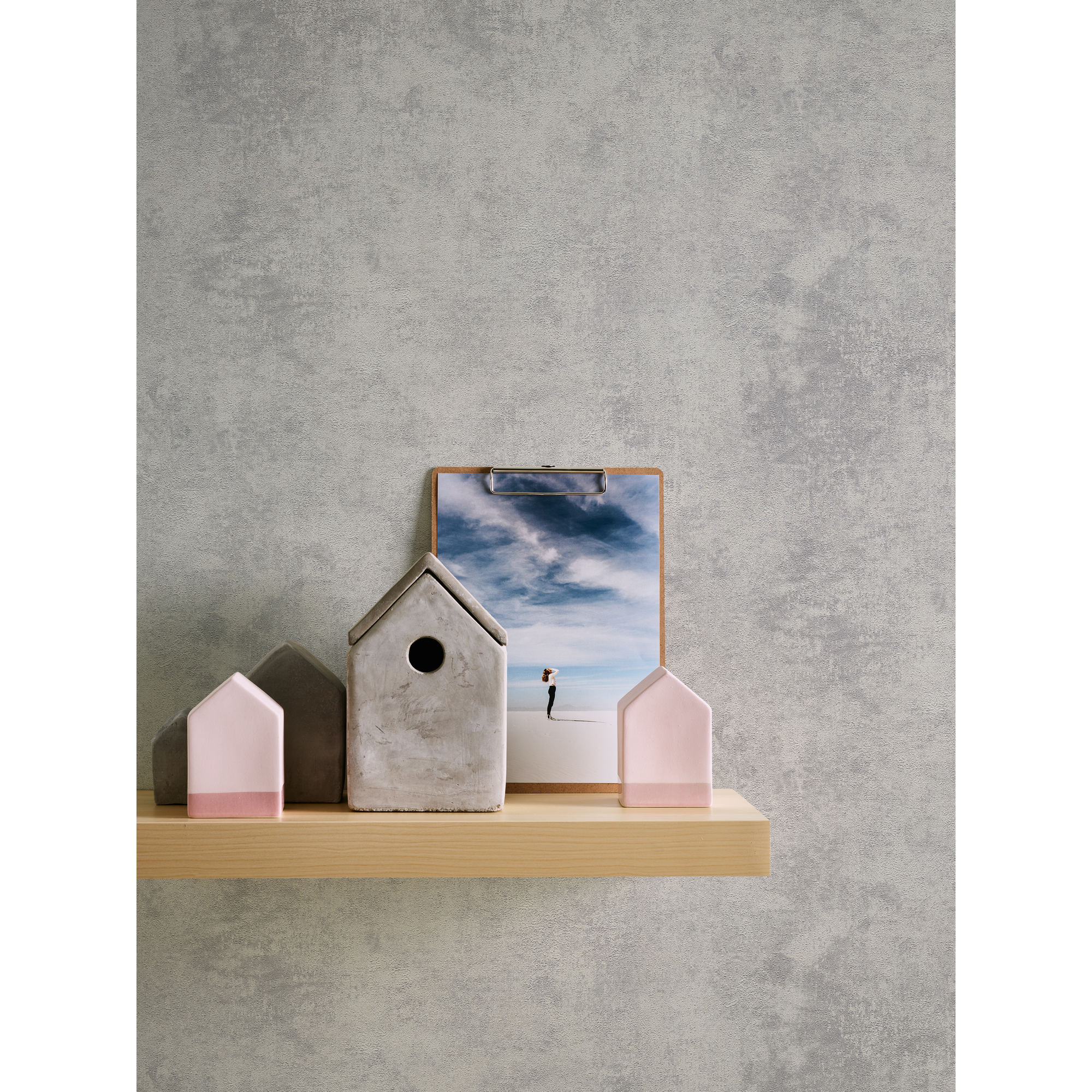 Vliestapete 'Elements' Uni grau 0,53 x 10,05 m