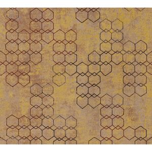 Vliestapete 'New Walls' Geometrisch orange 0,53 x 10,05 m