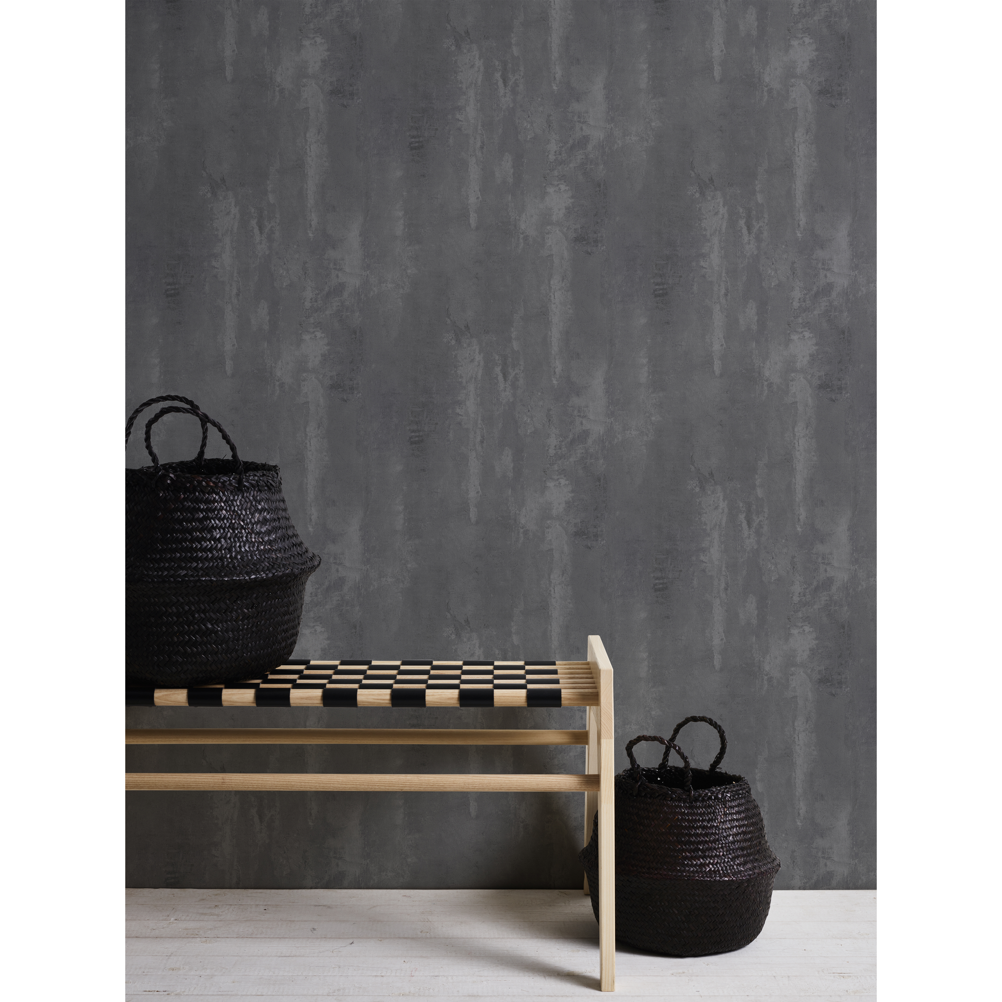 Dunkelgraue Vliestapete Bude II Betonoptik