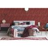 Schlafzimmer mit roter Ornamenttapete Bude II