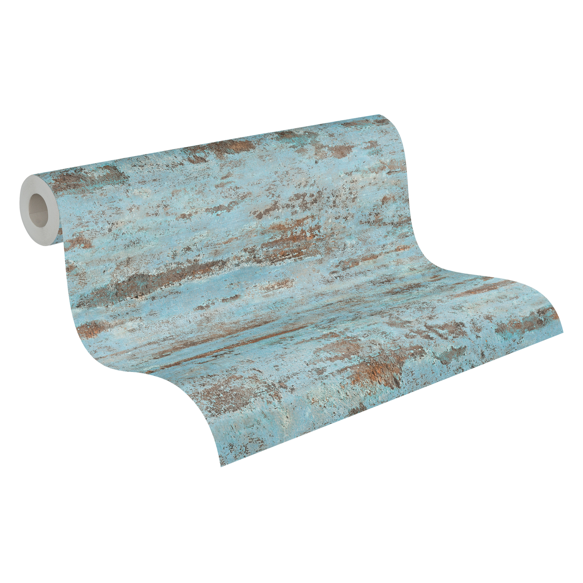 Vliestapete 'Elements' Uni blau 0,53 x 10,05 m