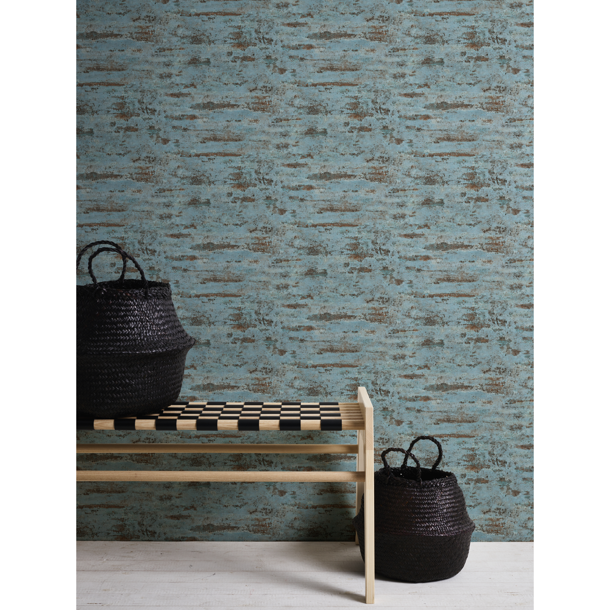 Vliestapete 'Elements' Uni blau 0,53 x 10,05 m