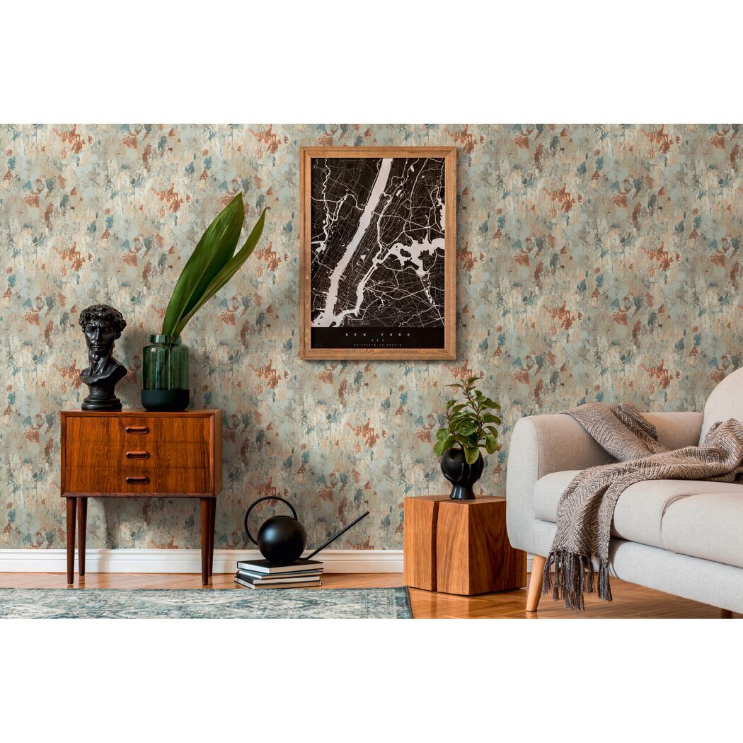 Wohnzimmer mit Vliestapete Mesto II im modernen Stil.