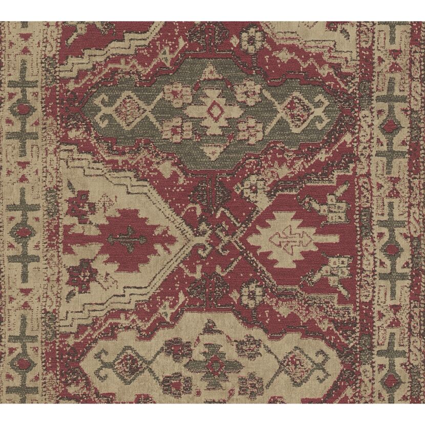Wandteppich Mesto II mit Muster in Rot- und Beigetönen