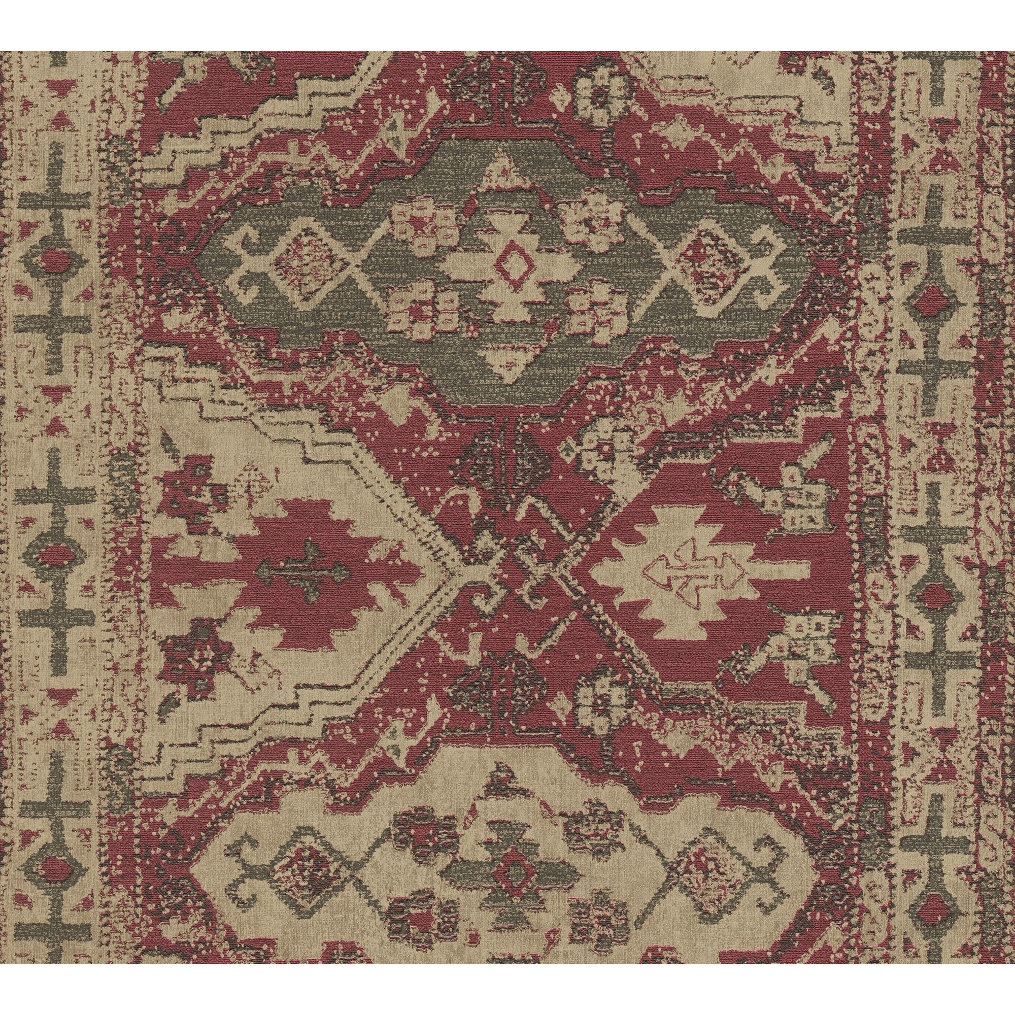 Wandteppich Mesto II mit Muster in Rot- und Beigetönen
