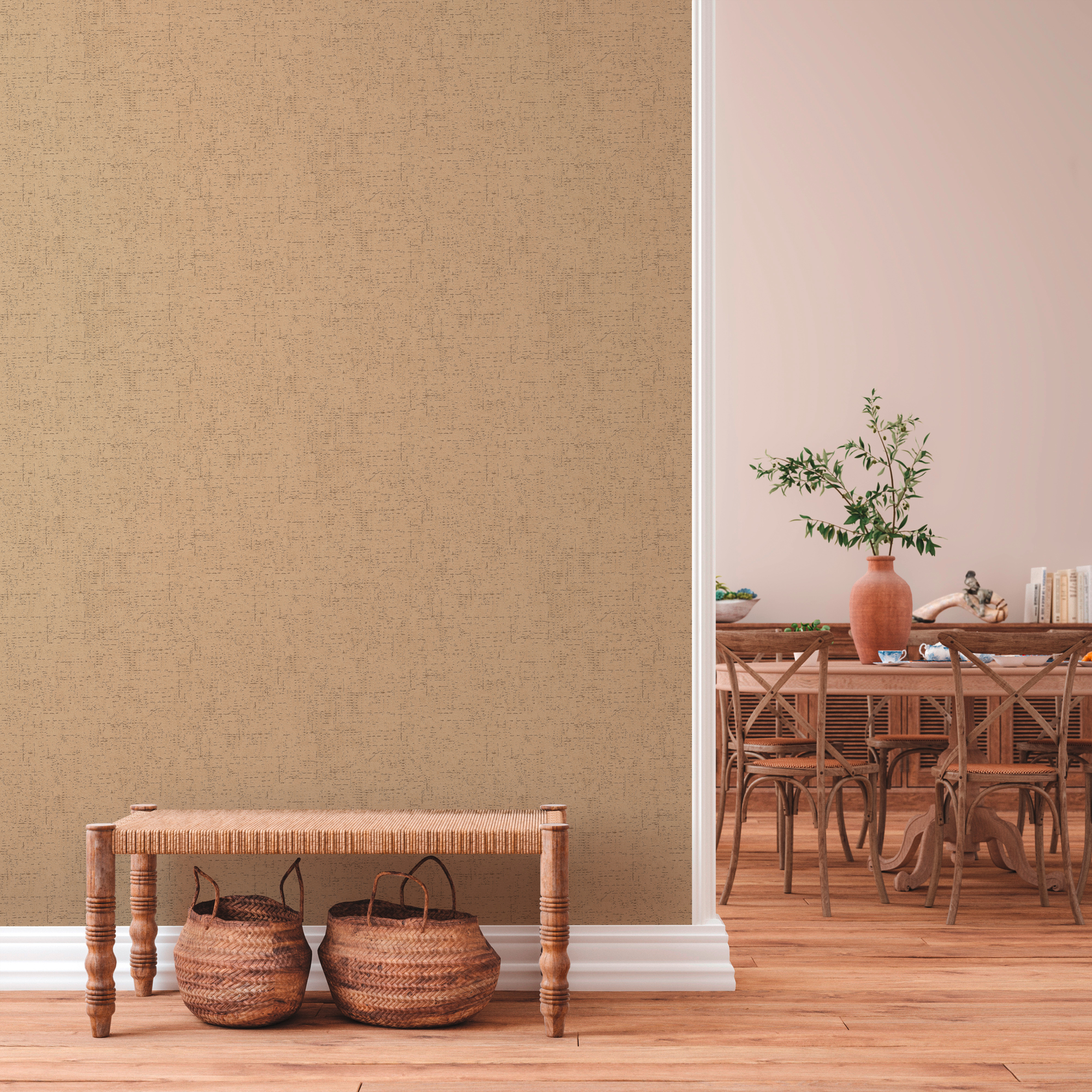 Vliestapete 'Metropolitan Stories 2' Uni beige 0,53 x 10,05 m