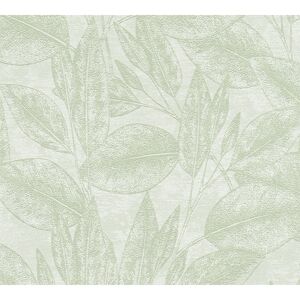 Vliestapete 'Attractive' Blätter grün 53 x 1005 cm