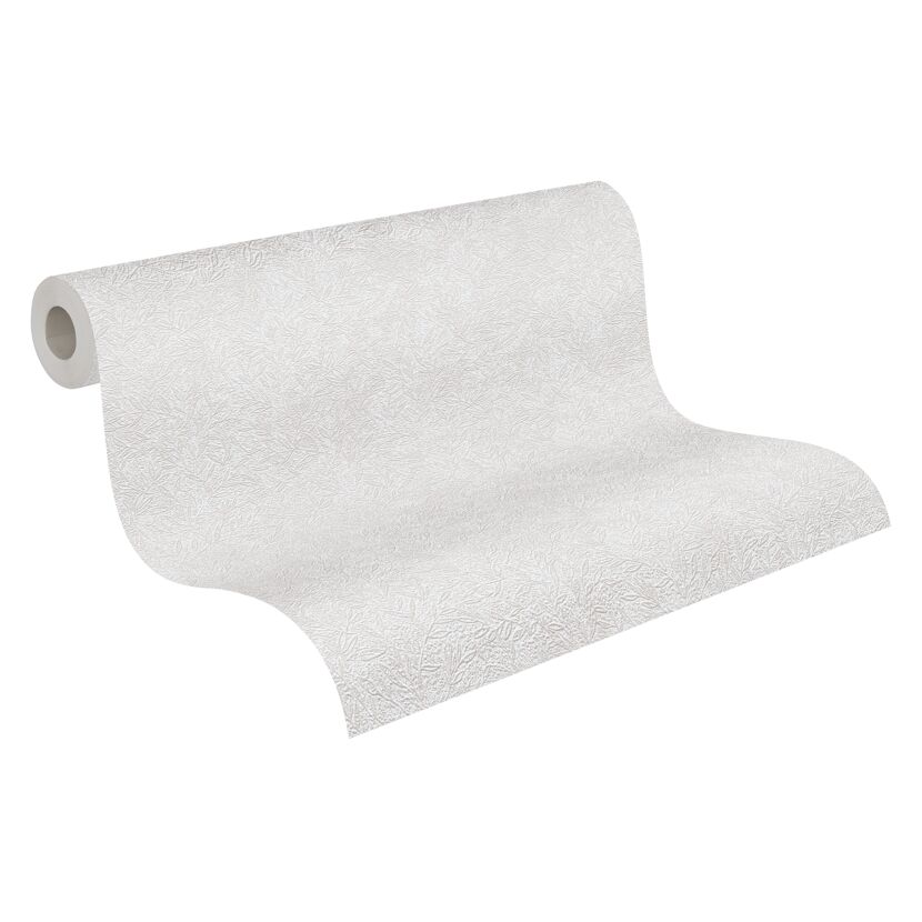 Beige Vliestapete mit Blattmuster aufgerollt