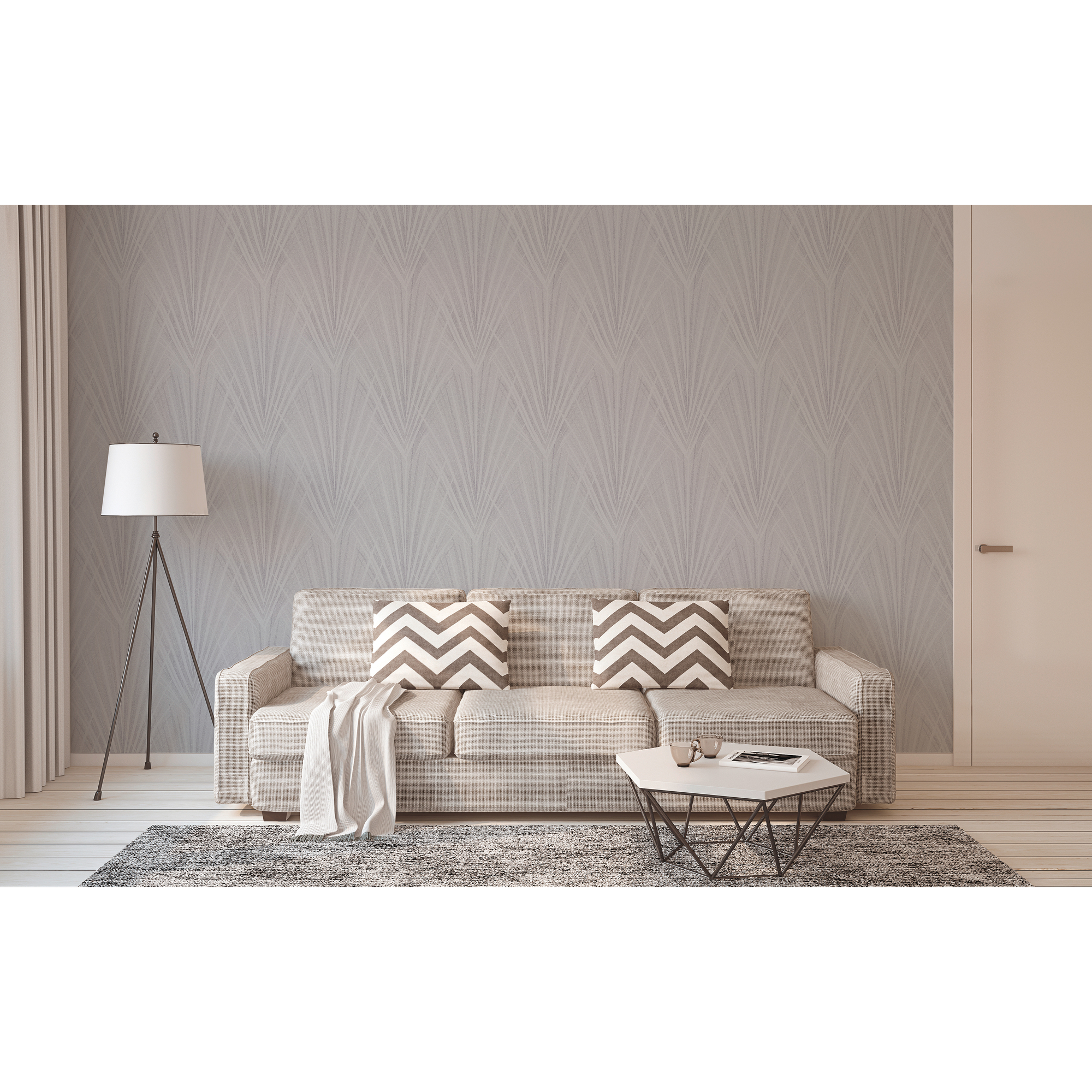 Vliestapete 'New Elegance' Dschungel grau 53 x 1005 cm + product picture