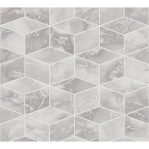 Vliestapete 'Metropolitan Stories 2' Geometrisch silbernfarben 0,53 x 10,05 m