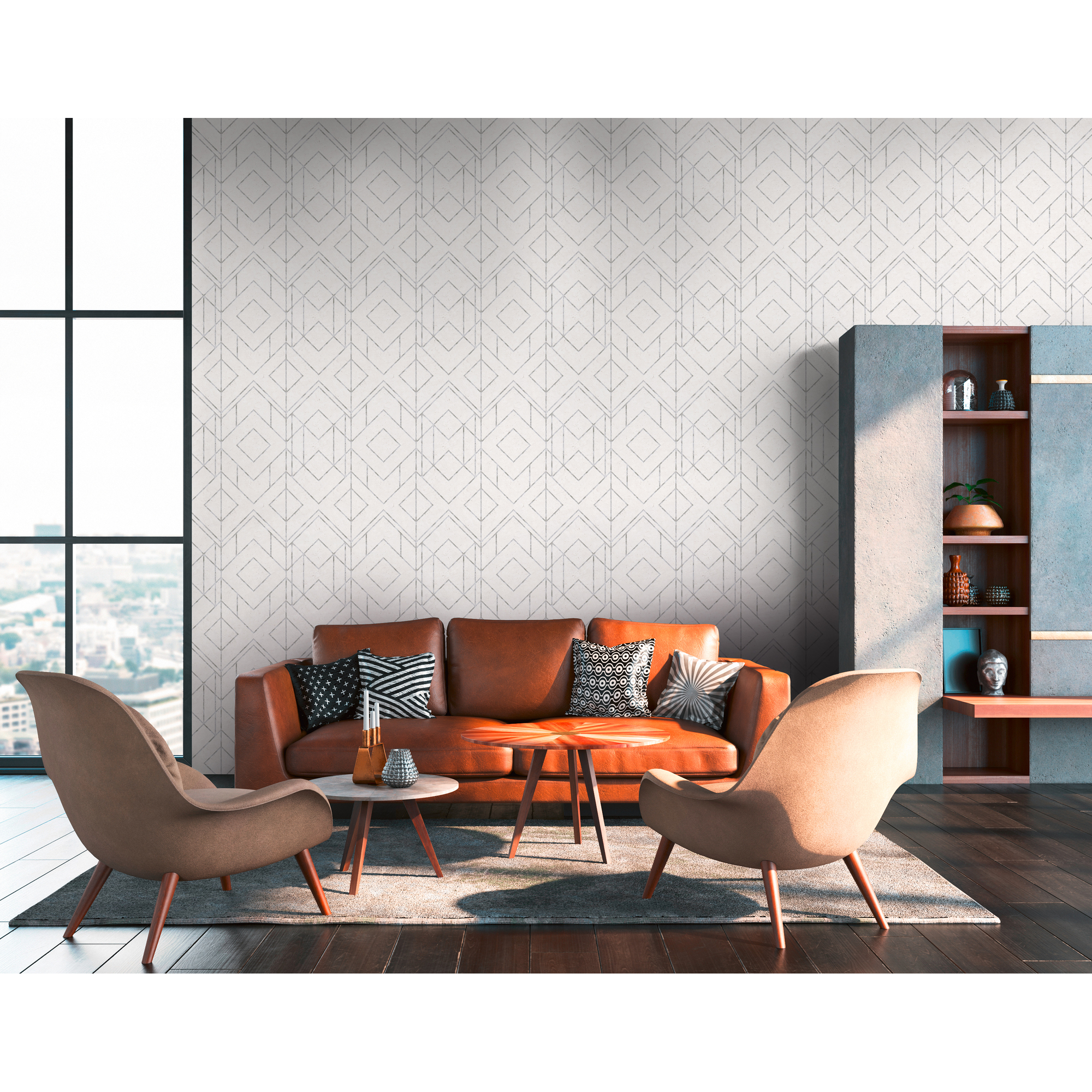 Vliestapete 'Metropolitan Stories 2' Geometrisch weiß 0,53 x 10,05 m