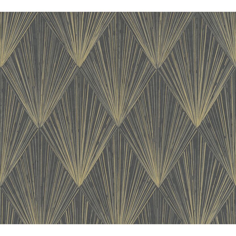 Goldenes, geometrisches Muster auf grauem Hintergrund