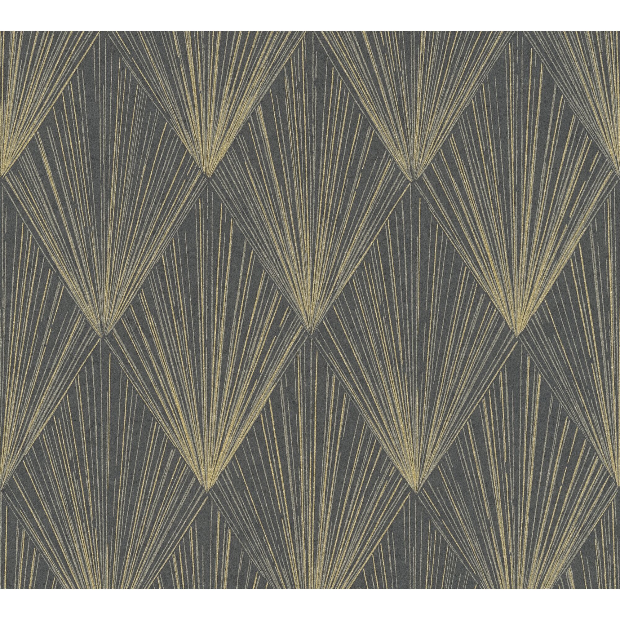 Goldenes, geometrisches Muster auf grauem Hintergrund