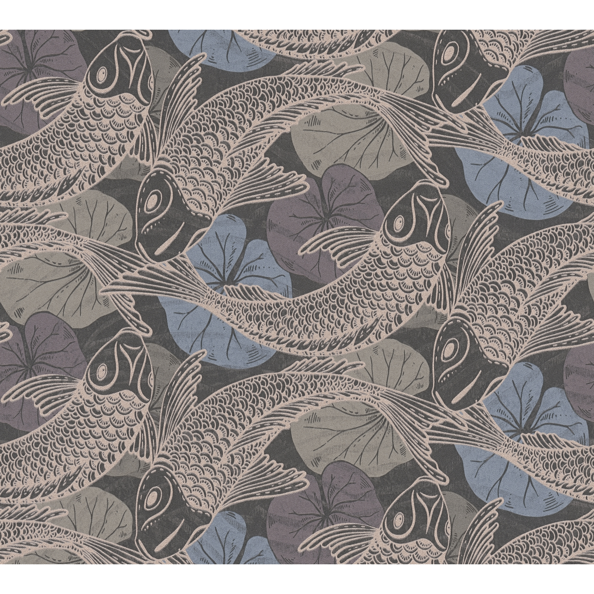 Vliestapete 'Metropolitan Stories 2' Koi bronzefarben 0,53 x 10,05 m