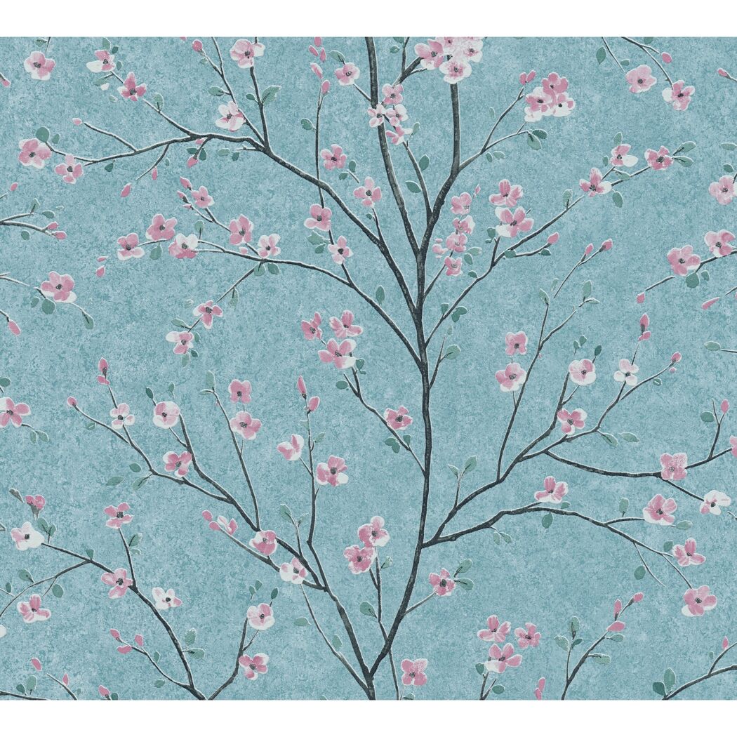 Blumenmuster auf blauem Hintergrund