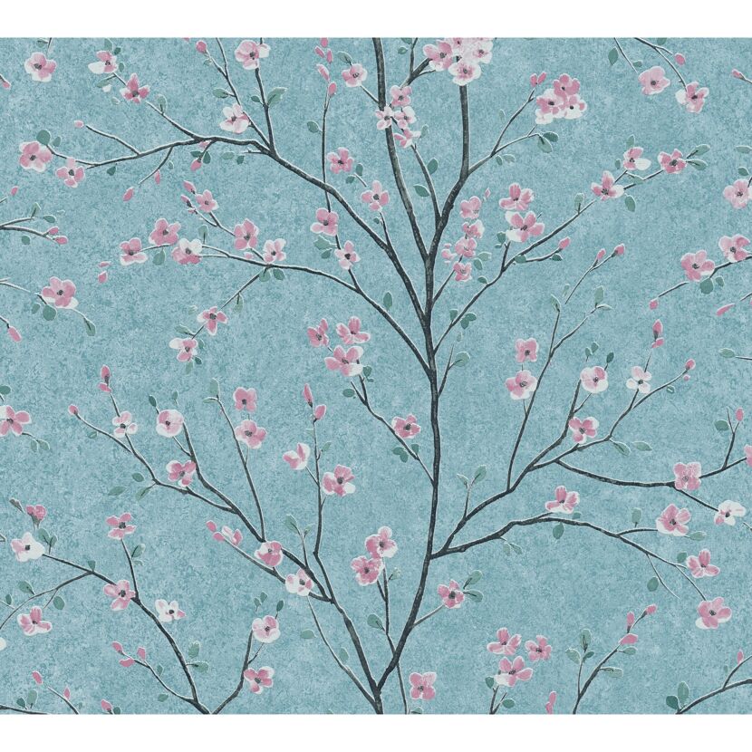 Blumenmuster auf blauem Hintergrund