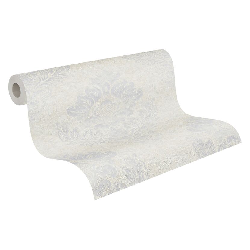 Rolle Vliestapete Mesto 2, Damask silber