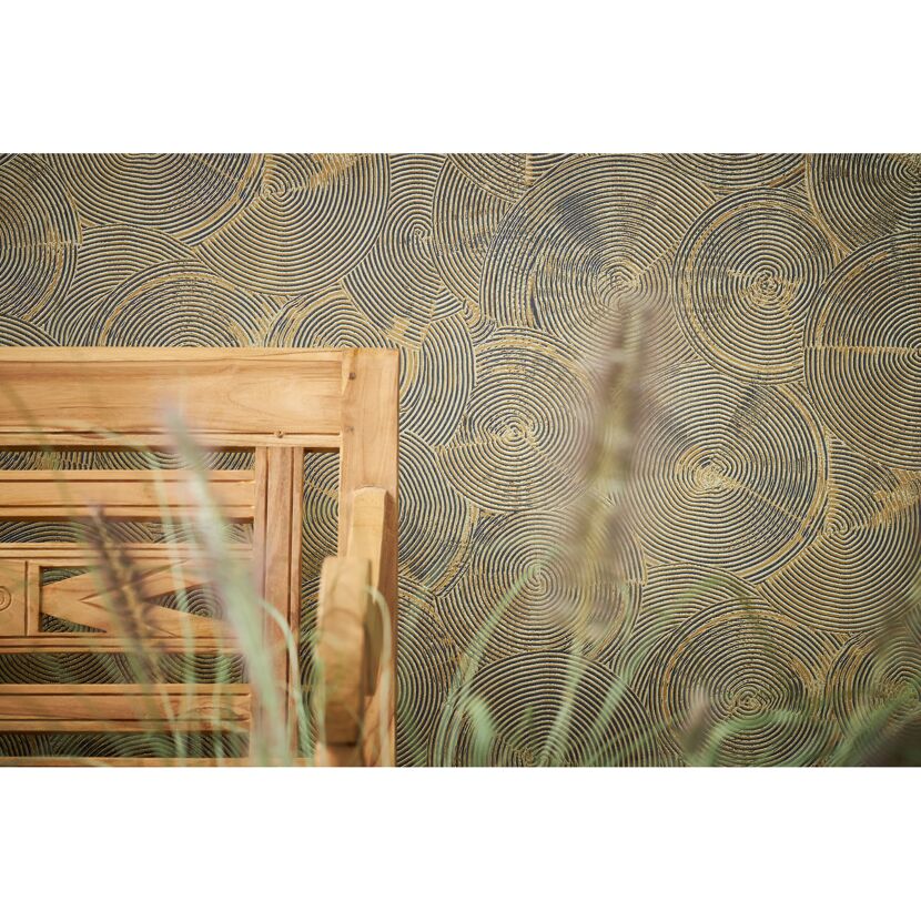 Goldene Vliestapete Mesto 2 mit Kreis-Muster