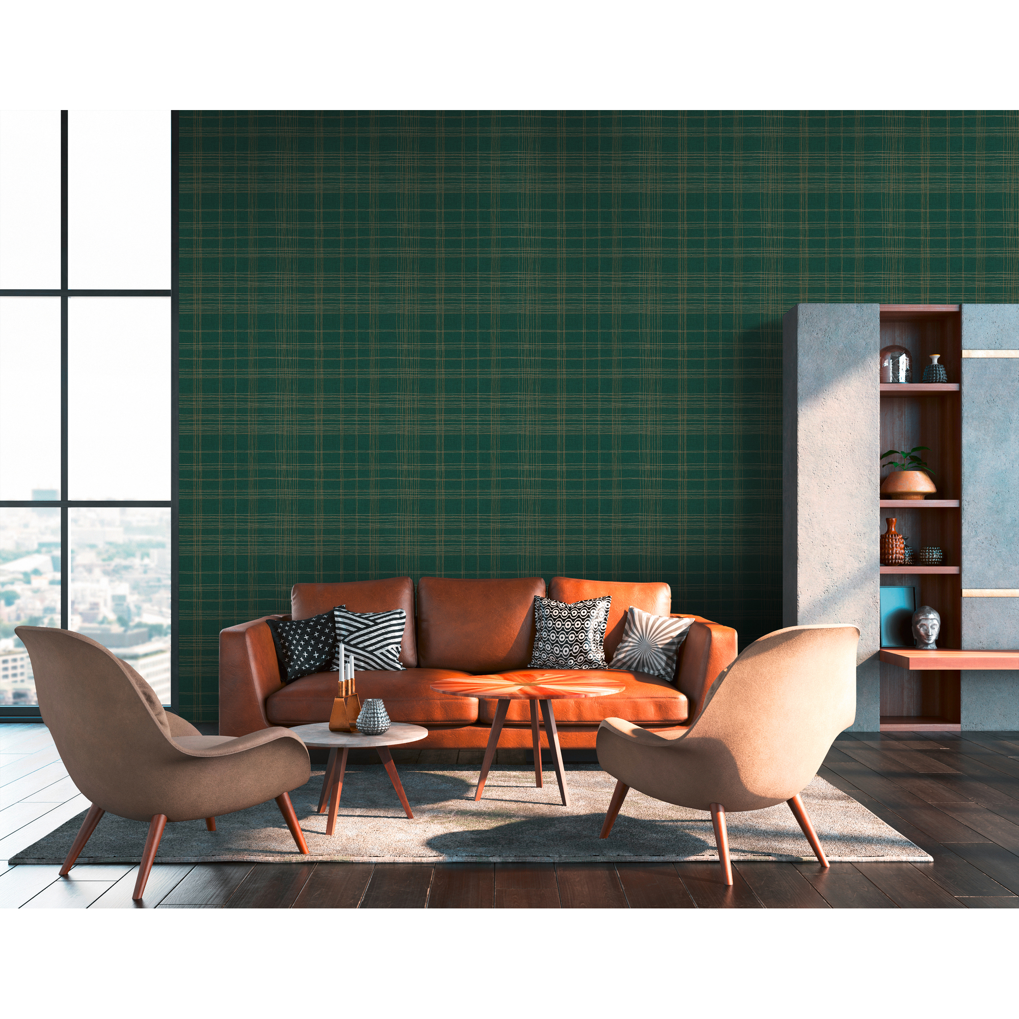 Vliestapete 'Metropolitan Stories 2' Geometrisch grün 0,53 x 10,05 m