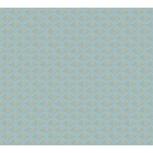 Vliestapete 'Trendwall 2' Art Deco türkis 0,53 x 10,05 m