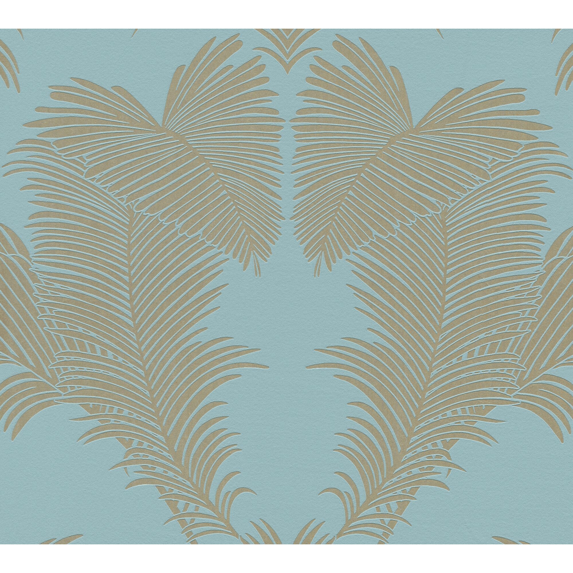 Vliestapete Design D, Farn, Türkis