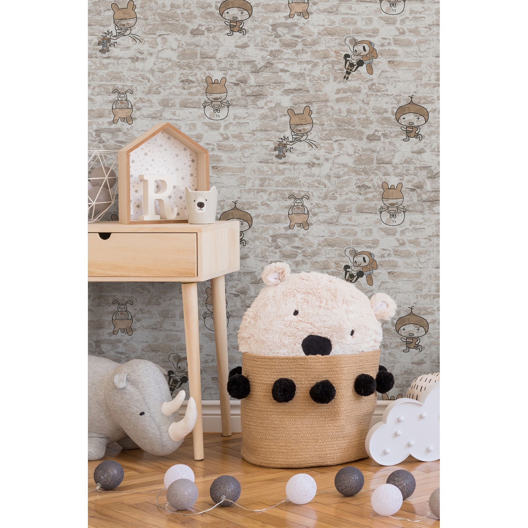 Papiertapete 'Boys & Girls 6' Comic beige 0,53 x 10,05 m
