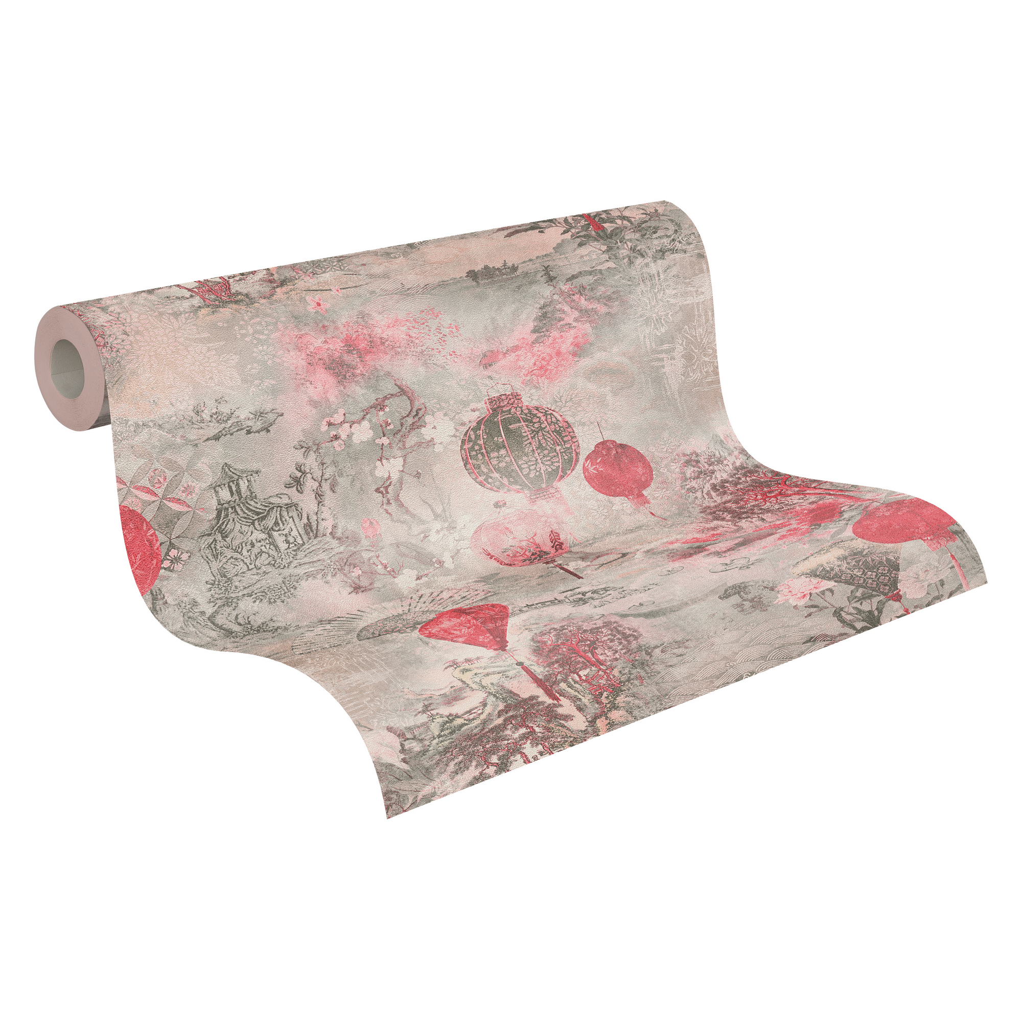 Vliestapete 'Asian Fusion' Landschaft rosa 0,53 x 10,05 m