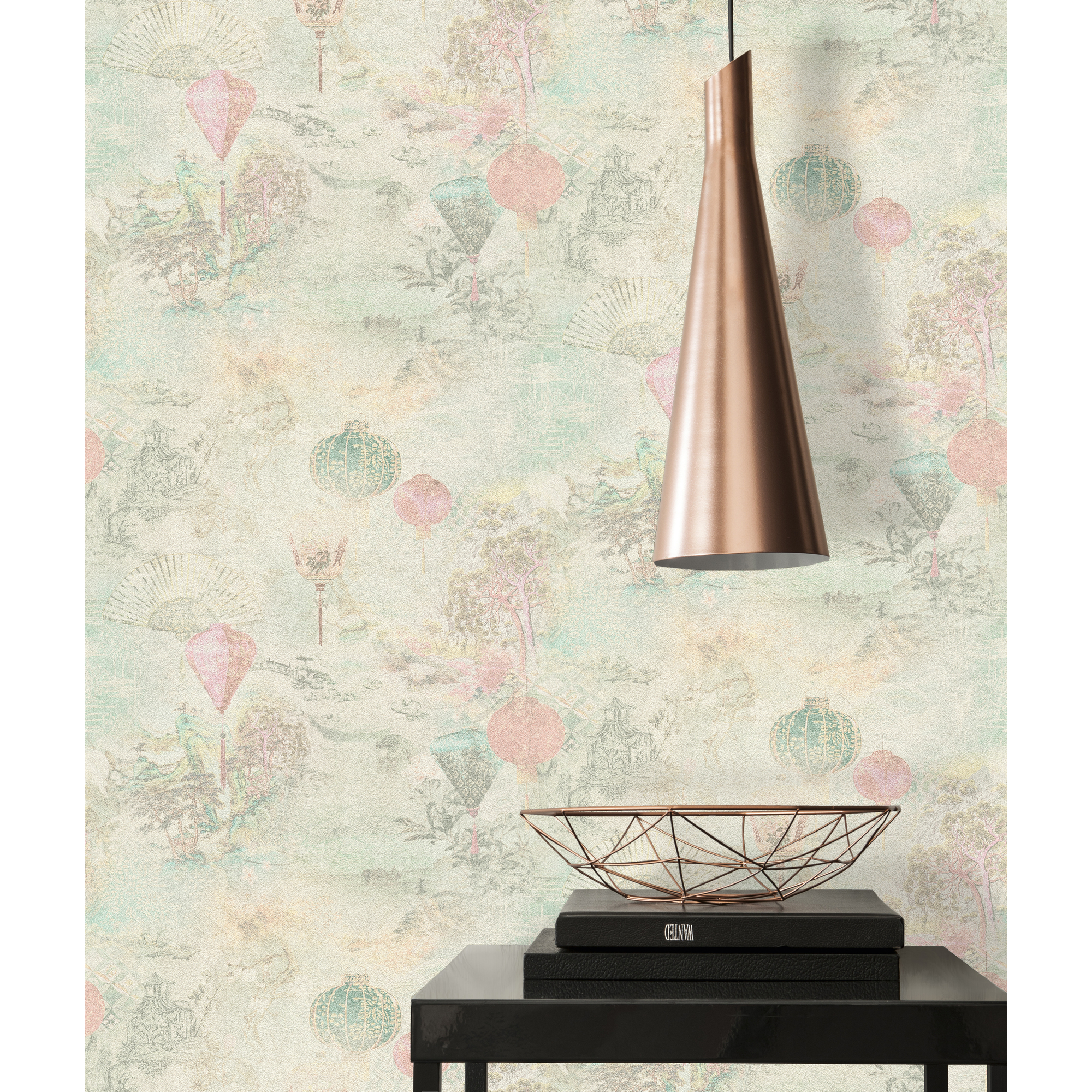 Vliestapete 'Asian Fusion' Landschaft creme 0,53 x 10,05 m