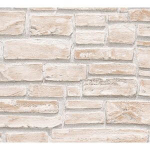 Papiertapete 'Elements' Steinoptik beige 0,53 x 10,05 m