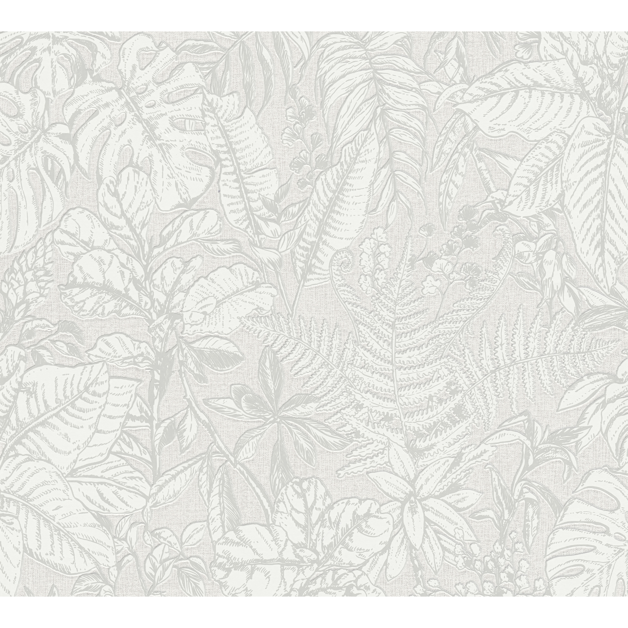 Vliestapete 'Daniel Hechter 6' Dschungel weiß/grau 53 x 1005 cm + product picture