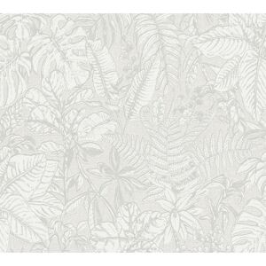 Vliestapete 'Daniel Hechter 6' Dschungel weiß/grau 53 x 1005 cm