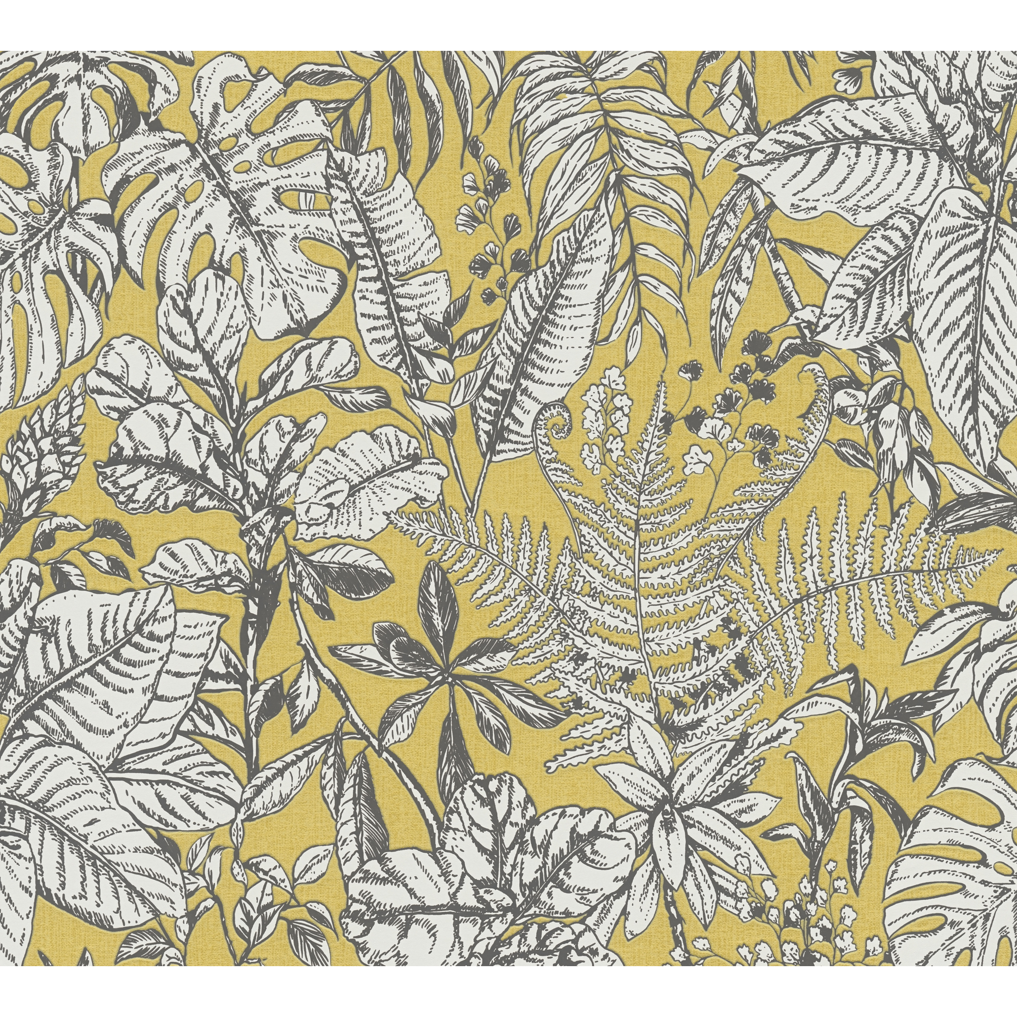 Vliestapete 'Daniel Hechter 6' Dschungel gelb/weiß 53 x 1005 cm + product picture
