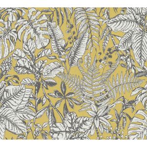 Vliestapete 'Daniel Hechter 6' Dschungel gelb/weiß 53 x 1005 cm
