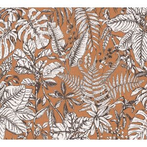 Vliestapete 'Daniel Hechter 6' Dschungel orange/weiß 53 x 1005 cm