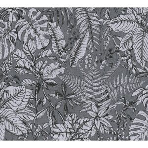 Vliestapete 'Daniel Hechter 6' Dschungel grau/weiß 53 x 1005 cm