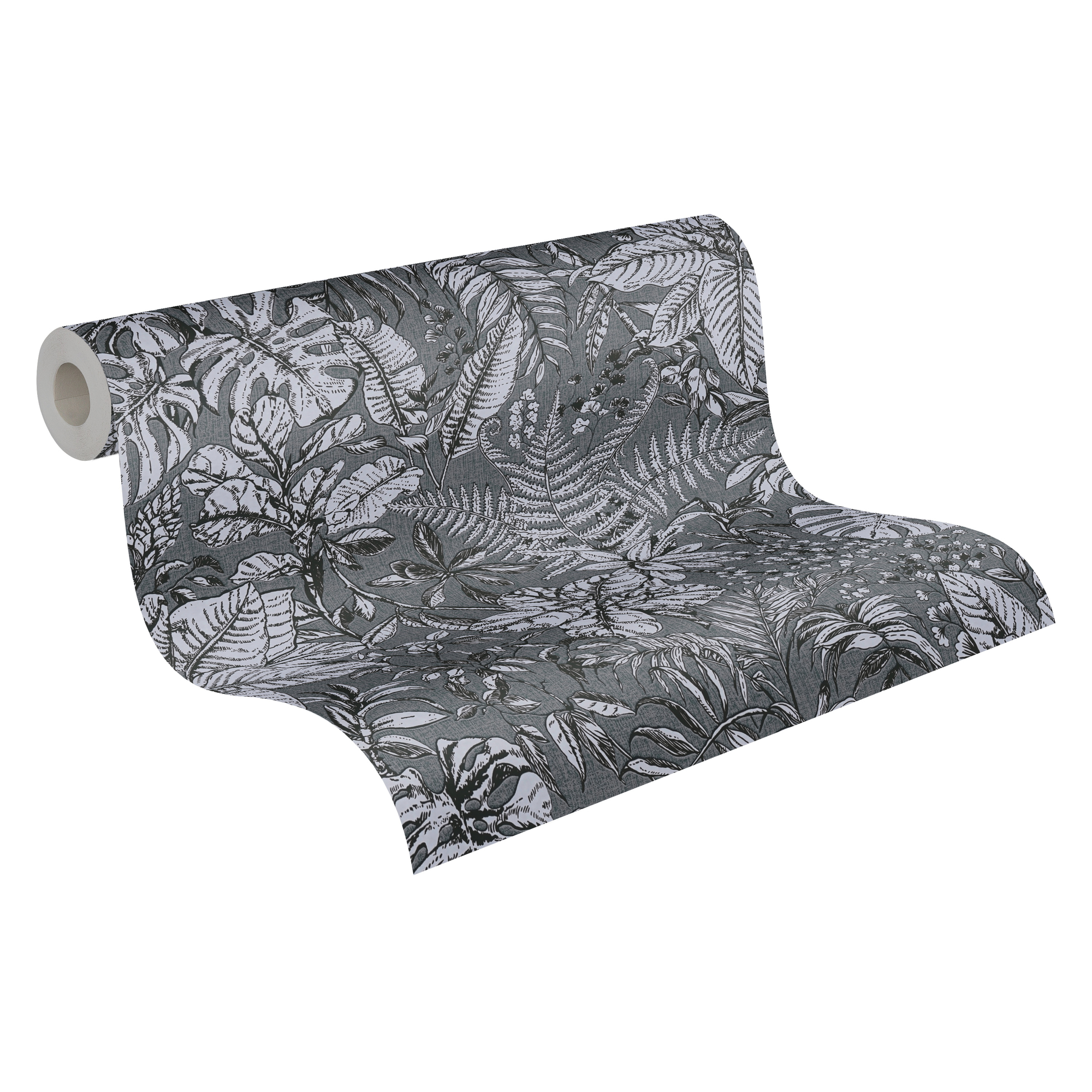 Vliestapete 'Daniel Hechter 6' Dschungel grau/weiß 53 x 1005 cm + product picture