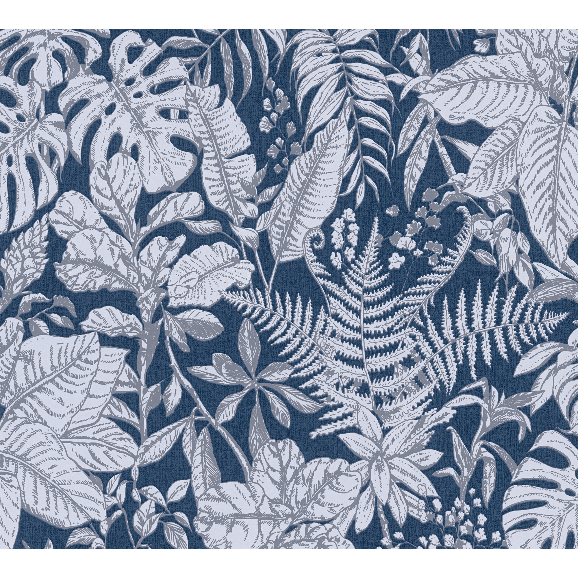Vliestapete 'Daniel Hechter 6' Dschungel blau/weiß 53 x 1005 cm + product picture