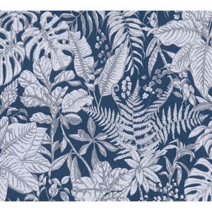 Vliestapete 'Daniel Hechter 6' Dschungel blau/weiß 53 x 1005 cm