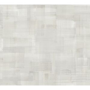 Vliestapete 'Geo Nordic' Leinwandstruktur grau/beige 53 x 1005 cm